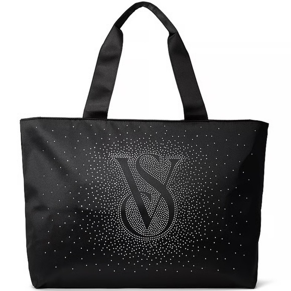 ✨🩶EUC! Victoria's Secret Satin Sparkle & Shine Tote Bag 🩶✨ - Picture 4 of 9